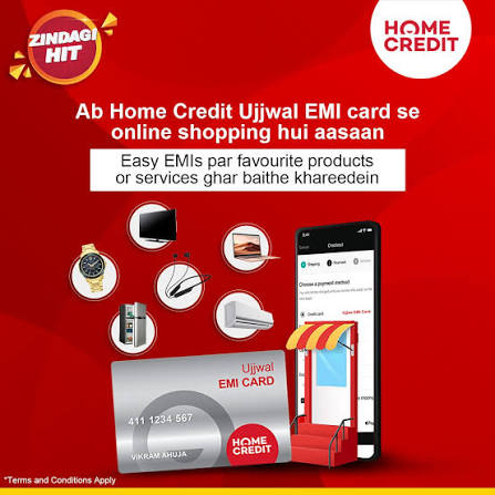 Home Credit Ujjwal EMI card campaign for online shopping on easy EMIs